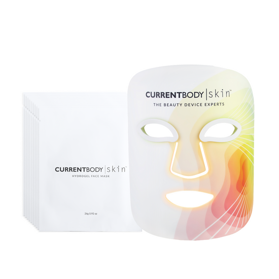 CurrentBody Skin LED 4-in-1 Face Mask x Hydrogel Face Masks (10 Pack) (Worth $835)