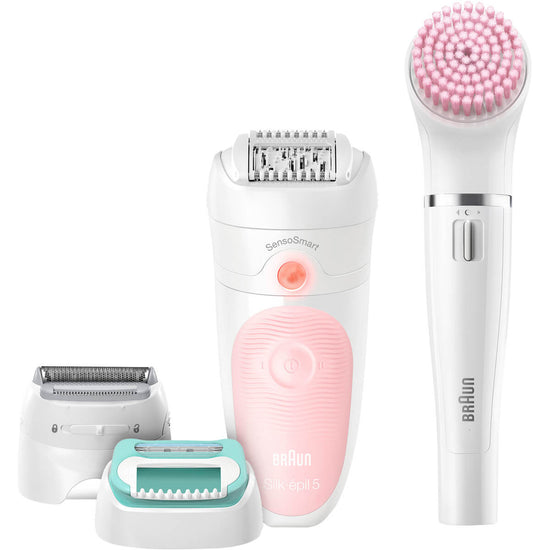 Braun Silk-épil Beauty Set 5 5-875 Starter 4-in-1 Cordless Wet & Dry Hair Removal Epilator